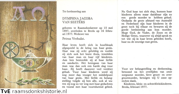 Dymphna Jacoba van Seeters Petrus Verhulst