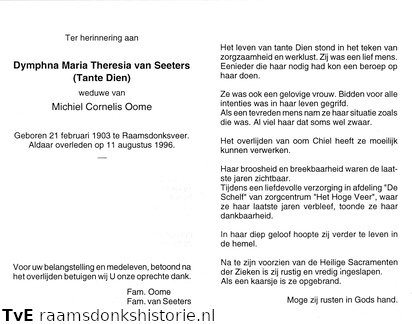 Dymphna Maria Theresia van Seeters Michiel Cornelis Oome
