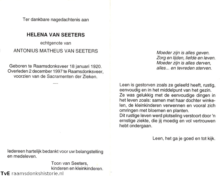 Helena van Seeters Antonius Matheus van Seeters