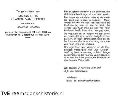Margaretha Clasina van Seeters Gerardus Soeters