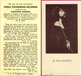 Anna Catharina Segeren Antonius Segeren