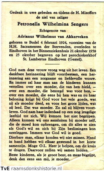 Petronella Wilhelmina Sengers Adrianus Wilhelmus van Akkerveken