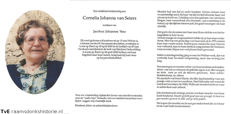 Cornelia Johanna van Seters Jacobus Johannes Vera