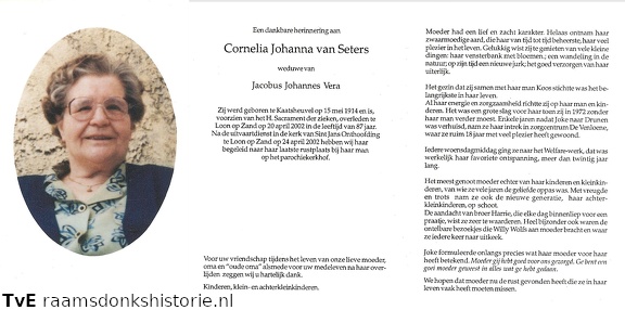 Cornelia Johanna van Seters Jacobus Johannes Vera