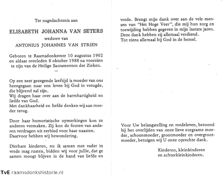 Elisabeth Johanna van Seters Antonius Johannes van Strien