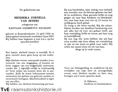 Hendrika Cornelis van Seters Bastiaan Gijsbertus Zijlmans