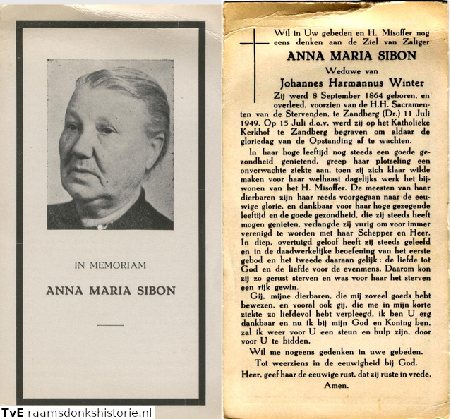 Anna Maria Sibon Johannes Harmannus Winter
