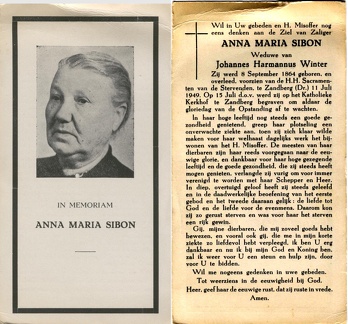 Anna Maria Sibon Johannes Harmannus Winter