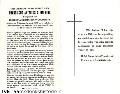 Franciscus Antonius Siemerink Hendrika Hermanna Woolderink