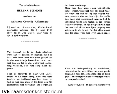 Helena Siemons Adrianus Cornelis Akkermans