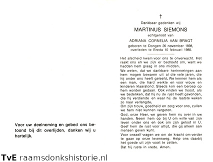 Martinus Siemons Adriana Cornelia van Bragt