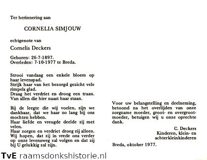 Cornelia Simjouw Cornelis Deckers