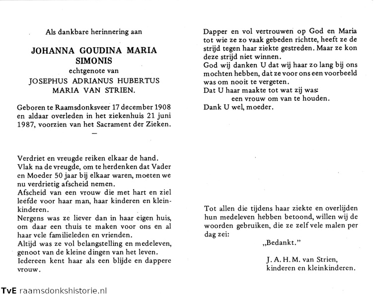 Johanna Goudina Maria Simonis Josephus Adrianus Hubertus van Strien