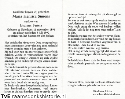 Maria Henrica Simons Johannes Bertens