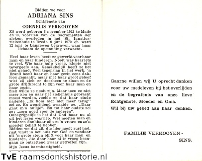 Adriana Sins Cornelis Verkooyen