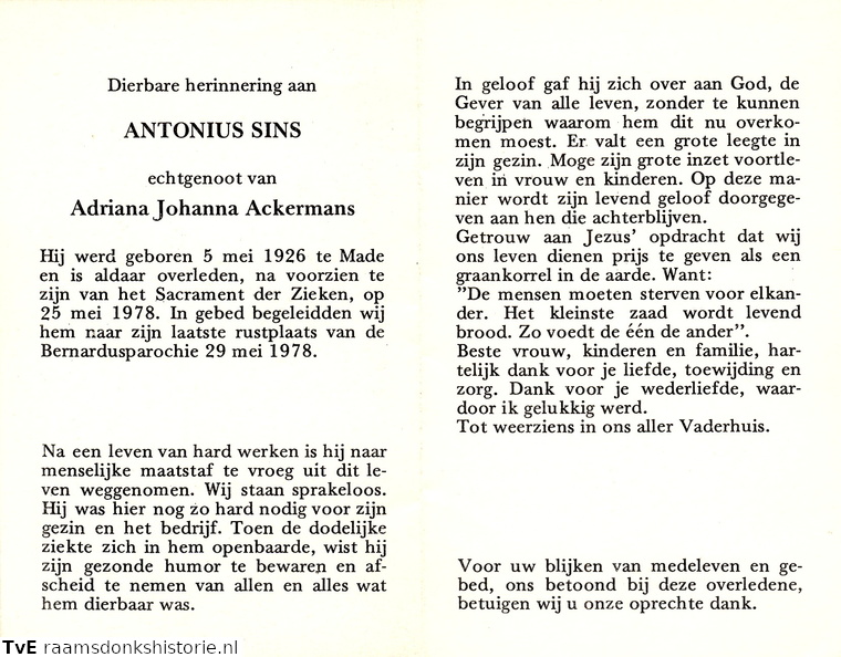 Antonius Sins Adriana Johanna Ackermans