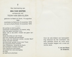 Mia van Sinten Toon van den Elzen