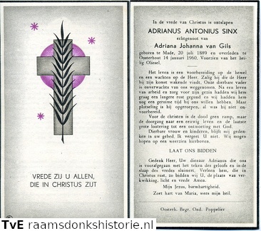 Adrianus Antonius Sinx Adriana Johanna van Gils