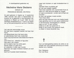 Mechelina Maria Sleddens Franciscus Michaël van Rooij