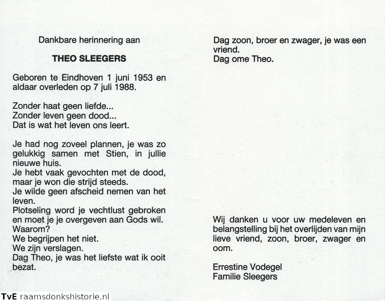 Theo Sleegers Errestine Vodegel