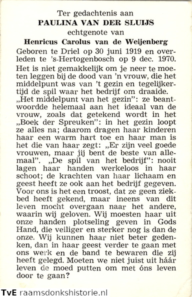 Paulina van der Sluijs Henricus Carolus van de Weijnberg