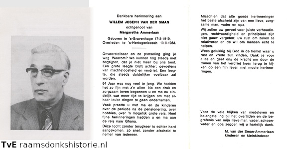 Willem Joseph van der Sman Margaretha Ammerlaan