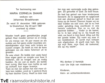 Maria Cornelia Smans Johannes Broekhoven