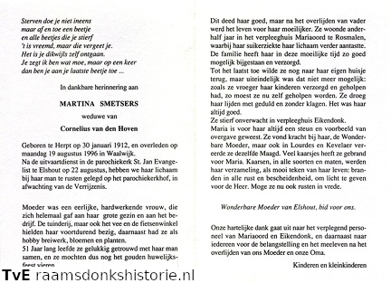 Martina Smetsers Cornelius van den Hoven