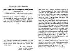 Dimphna Johanna van der Smissen Cornelis Marinus Leonardus van Ginneken
