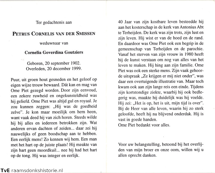 Petrus Cornelis van der Smissen Cornelia Goverdina Goutziers