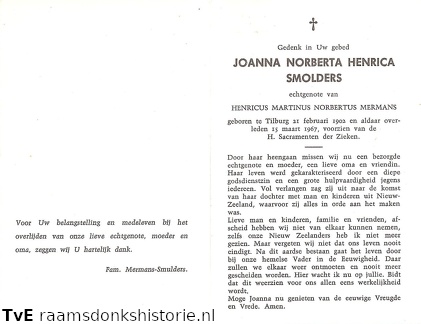Joanna Norberta Henrica Smolders Henricus Martinus Norbertus Mermans