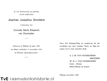 Joannes Josephus Smolders Cornelia Maria Elisabeth van Doormalen