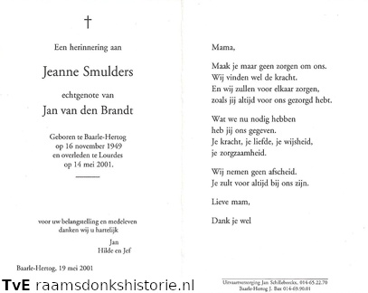 Jeanne Smulders Jan van den Brandt