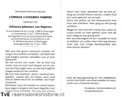 Cornelia Catharina Snijders Adrianus Johannes van Haperen