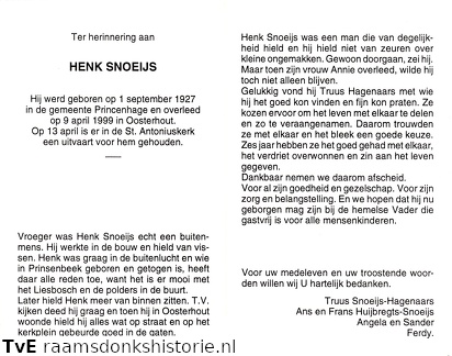 Henk Snoeijs Truus Hagenaars