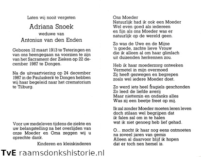 Adriana Snoek Antonius van den Enden