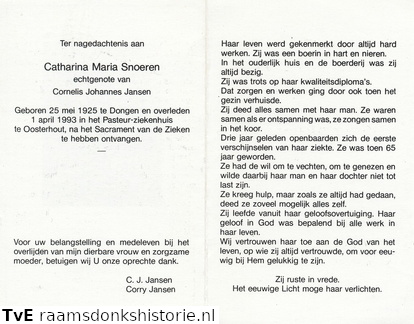 Catharina Maria Snoeren Cornelis Johannes Jansen
