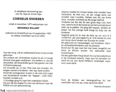 Cornelis Snoeren Hendrika Willart