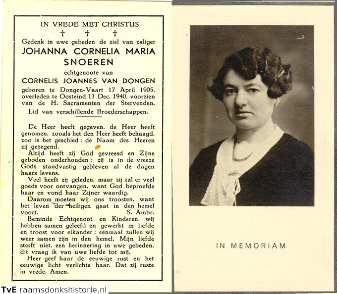 Johanna Cornelia Maria Snoeren Cornelis Joannes van Dongen