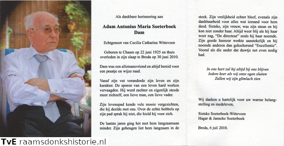 Adam Antonius Maria Soeterboek Cecilia Catharina Witteveen 