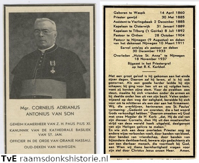 Cornelis Adrianus Antonius  van Son priester