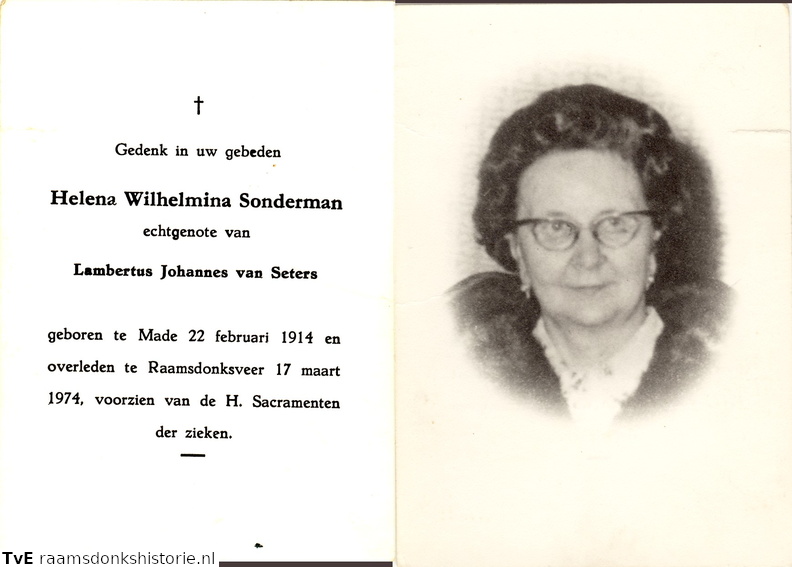 Helena Wilhelmina Sonderman Lambertus Johannes van Seters