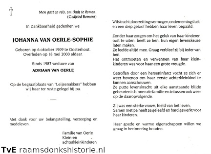 Johanna Sophie Adriaan van Oerle