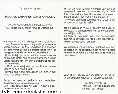 Marinus Johannes van Spaandonk Henrica Tak