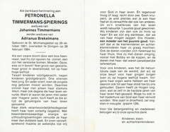 Petronella  Johannes Timmermans Spierings Adrianus Brekelmans