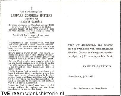 Barbara Cornelia Spitters Marinus Gabriels