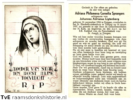 Adriana Philomena Cornelia Sprangers Johannes Adrianus Ligtenberg