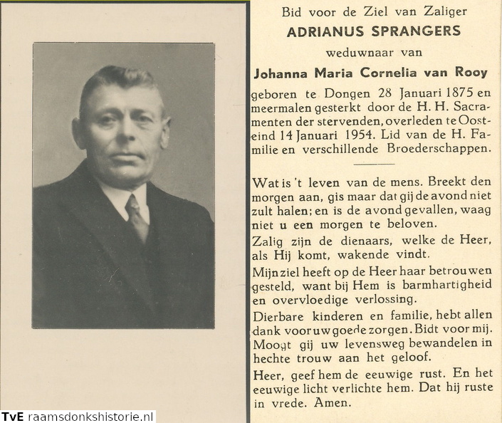 Adrianus Sprangers Johanna Maria Cornelia van Rooy