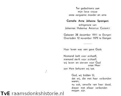 Cornelia Anna Johanna Sprangers Johannes Hubertus Antonius Corssmit 