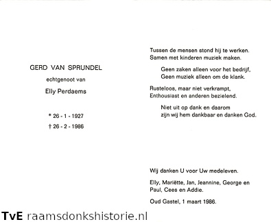 Gerd van Sprundel Elly Perdaems